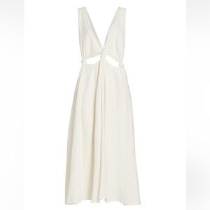 Farm Rio Knotted Cut-Out Linen-Blend Midi-Dress NWT Women’s Size S